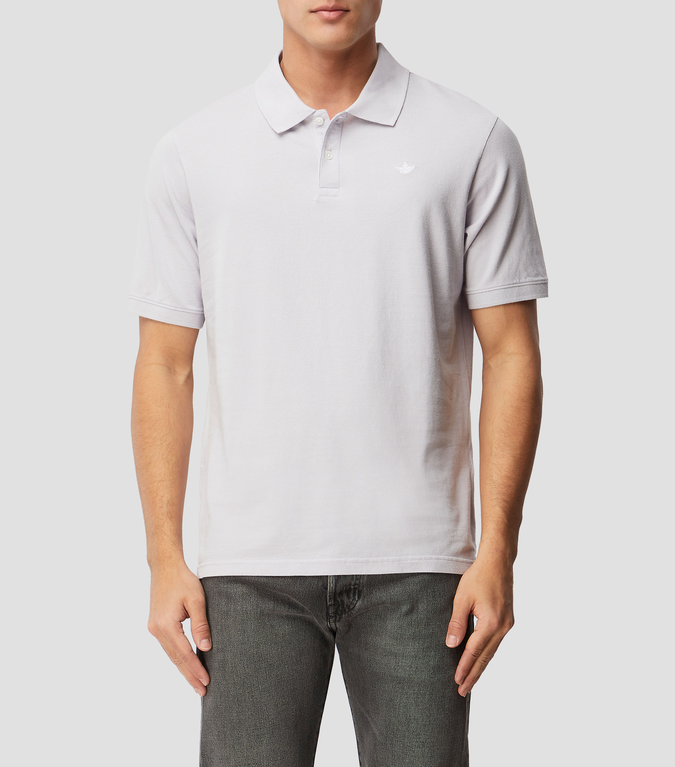 Playera tipo polo manga corta lisa Hombre
